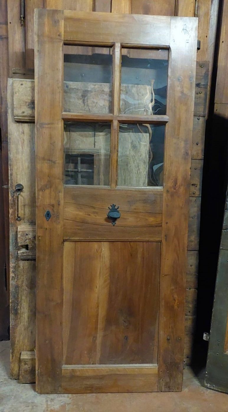 pti651 - walnut glass door with knob, measures cm W 85 x H 207 x D 3.5